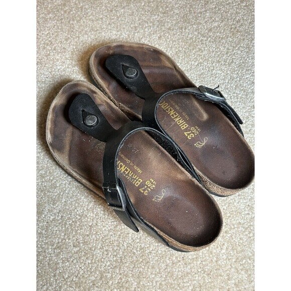 Birkenstock 43691 Gizeh Black Women\'s Sandal, Regular, US 6.5, EU 37